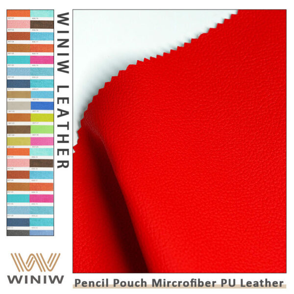 0.6mm Breathability Making Stationery Pouch Artificial Leather PU Material