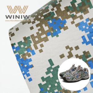 1.4mm Walking Sneakers camouflage Color Fine Grain Microfiber Leather