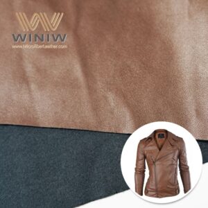 1.6mm Brown Coat Flat Straight Artificial Microfiber Leather Fabric