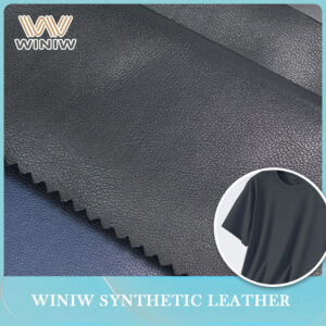 Black Color Soft Pliable Faux PU Leather for Garment Manufacturing