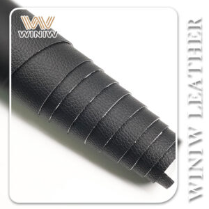 Black Faux Leather Synthetic PVC Polished High-Gloss Surface