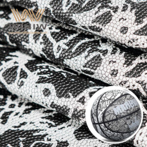 Black White Strong Covering Power Basketball Composite Faux Leather