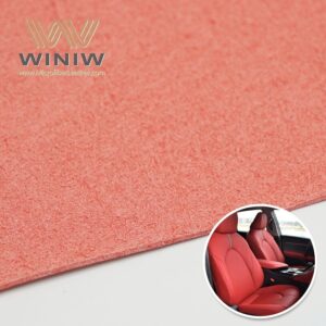 Faux Red Fine Wool Pores Imitation Microfiber Leather For Car Heated