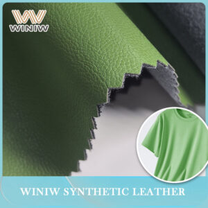?Green Color Breathable Synthetic Leather For Comfortable Clothing