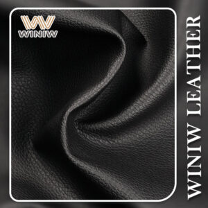 Imitation Leather PVC Material Textured Surface Black Color