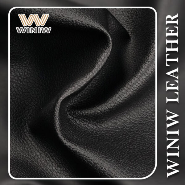 Imitation Leather PVC Material Textured Surface Black Color