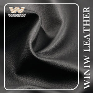 Synthetic Leather PVC Material Textured Surface Black Color