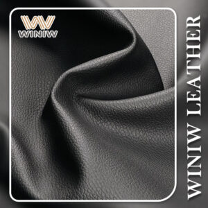 Synthetic Leather PVC Material Textured Surface Black Color