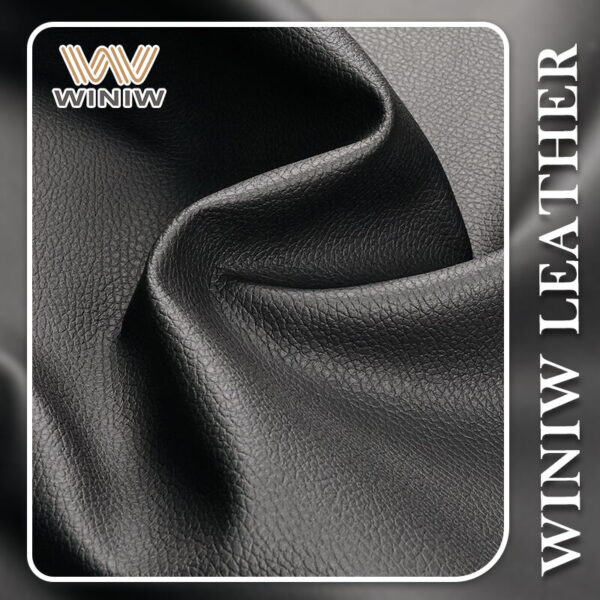 Synthetic Leather PVC Material Textured Surface Black Color