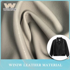White Color Hypoallergenic Artificial PU Leather for Tops Gentle